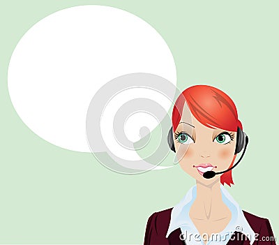 Dispatcher girl Vector Illustration