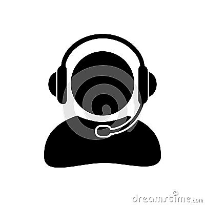 Dispatcher with headphone icon sign - vector for stock Vector Illustration