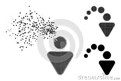 Dispersed and Halftone Dot Redo Icon Vector Illustration