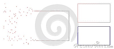 Dispersed Pixelated Halftone Rounded Rectangle Frame Icon Vector Illustration