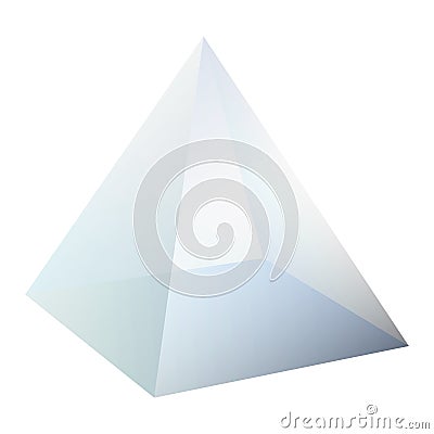 Dispersion light prism. Glass triangular pyramid for optical light dispersion effect. Refraction of the white light into Vector Illustration