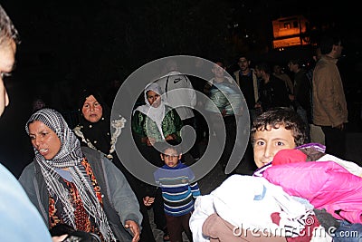 Displaced people at un schools Editorial Stock Photo