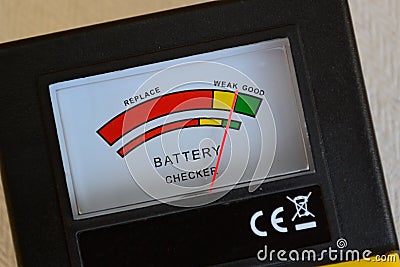 Display battery tester Stock Photo
