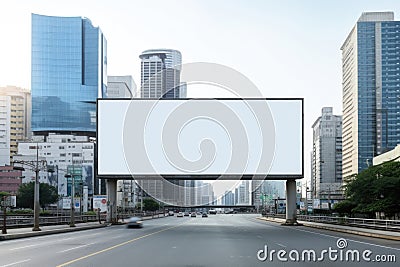 Advertise city board blank business billboard banner commercial marketing white display poster Stock Photo