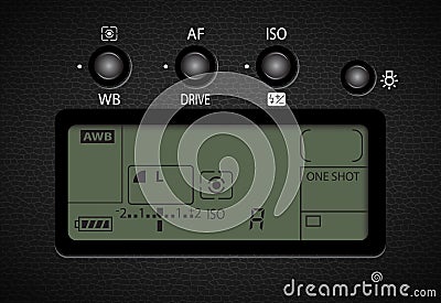 Display and button control for camera vector Vector Illustration