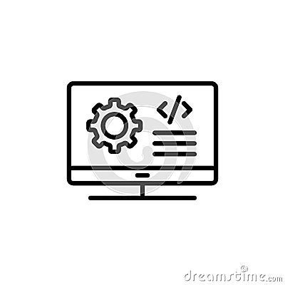 Display Code Icon for Programming and Software Development Vector Illustration