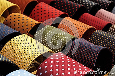 Display with dotted ties Stock Photo