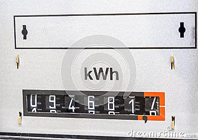 Display of an electricity meter in kilowatts Stock Photo