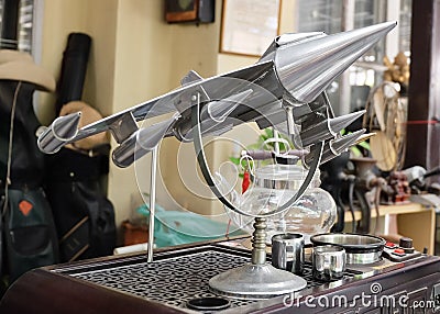 Display Fighter Aircraft Models in Vintage Shop Editorial Stock Photo
