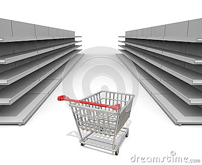 Items sold out. Purchase of goods. 3D rendering Stock Photo