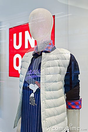 Display mannequin in a Uniqlo outlet, Beijing, China Editorial Stock Photo