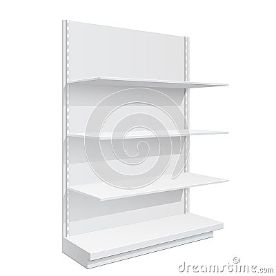 Display Rack Shelves For Supermarket Vector Illustration