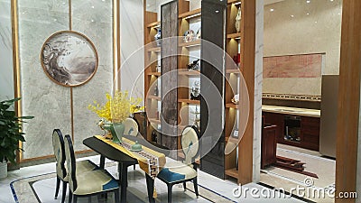 Marble ceramic tile store interior landscape Editorial Stock Photo
