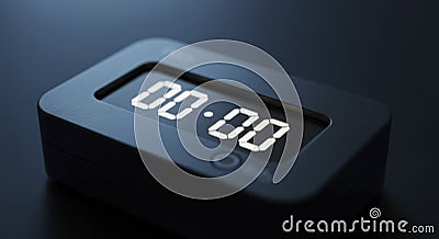Display Showing Zeroed Time on Sleek Digital Timer Close Up Stock Photo