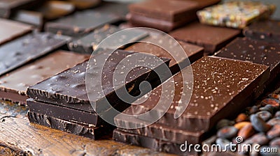A display of singleorigin chocolate bars each one representing a different region of the world and its distinct cocoa Stock Photo