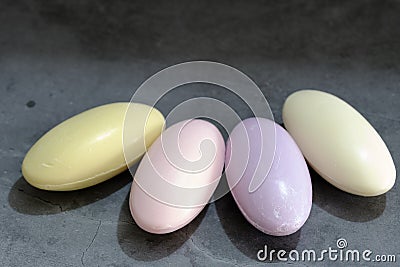 Display of Various color of Round Bath Balls Stock Photo