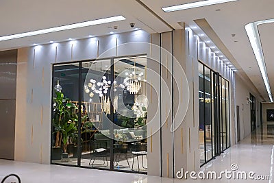 Lighting furniture display window shop window store window front Stock Photo