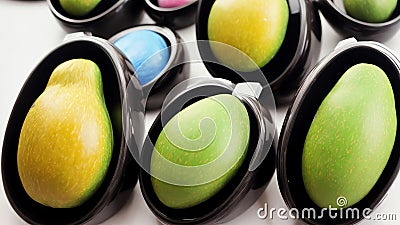 Display Your Photos and Notes with Avocado Shaped Fridge Magnets for National Avocado Day.AI Generated Stock Photo