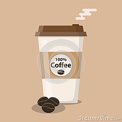 Disposable coffee cup icon Vector Illustration