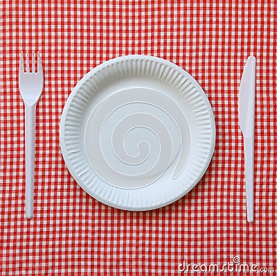 Disposable paper plate. Stock Photo