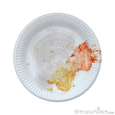 Disposable paper plate for food. Stock Photo