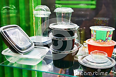 Disposable Plastic Food Packaging Stock Photo