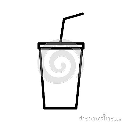 Disposable soda straw Vector Illustration