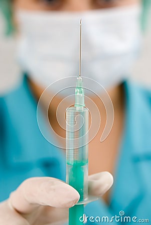 Disposable syringe for injection Stock Photo