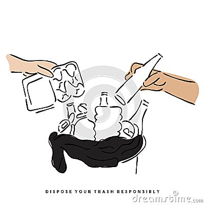 DISPOSE YOUR TRASH Vector Illustration