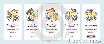 Disproportionate impact onboarding mobile app page screen with concepts Cartoon Illustration