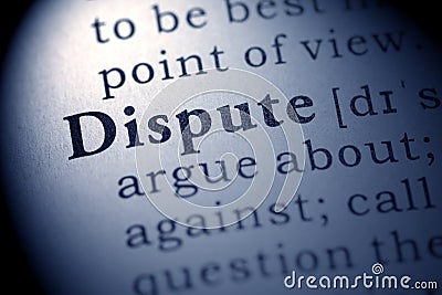 Definition of the word dispute Stock Photo