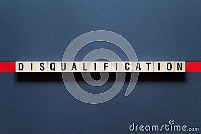 Disqualification word concept on cubes Stock Photo