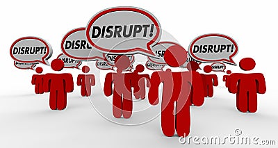 Disrupt Change Innovate Speech Bubble Stock Photo