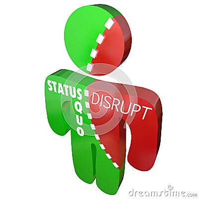 Disrupt Status Quo Same Person Change Stock Photo