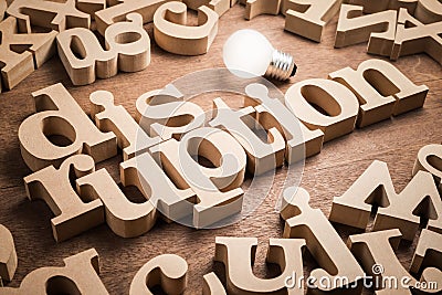 Disruption Wood Alphabets Stock Photo