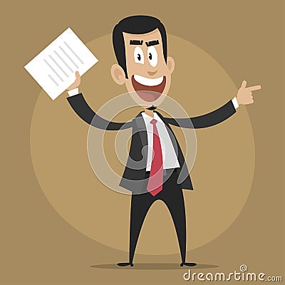 Dissatisfied boss dismisses employee Vector Illustration