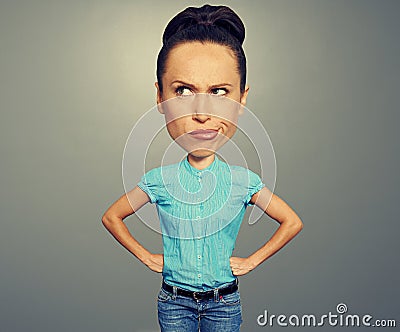 Dissatisfied cartoon girl Stock Photo