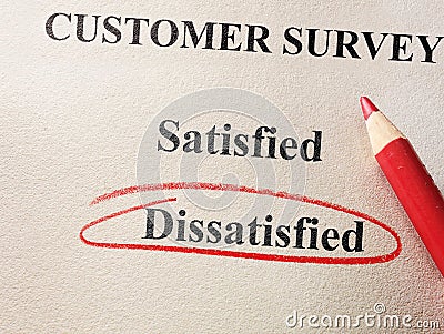 Dissatisfied customer survey Stock Photo