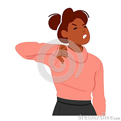 Dissatisfied Female Character. Woman Expresses Strong Disapproval By Flashing A Firm Thumbs-down Gesture Vector Illustration