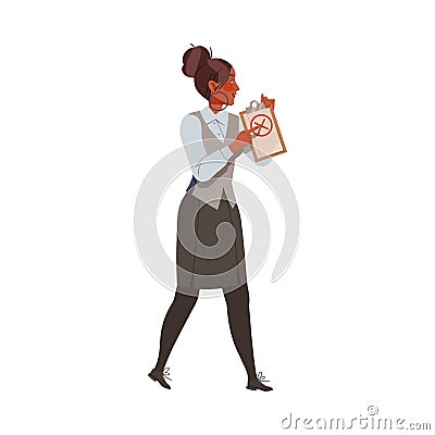 Dissatisfied Woman Employee Arguing with His Employer Defending Her Rights Vector Illustration Vector Illustration