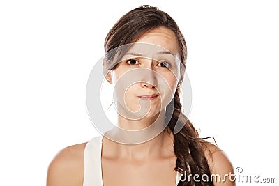 Dissatisfied woman Stock Photo