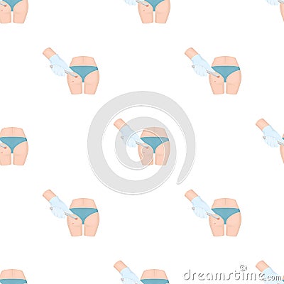 Dissection of a boil on the buttock. Surgery in vector symbol stock illustration web. Vector Illustration