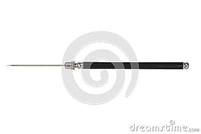 Dissection needle on white Stock Photo