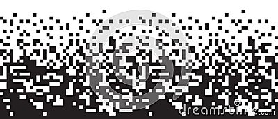Dissolve pixel disperse blocks. Dust fragment, broken dots texture. Fractured disperse. Mosaic filled square dotted Vector Illustration