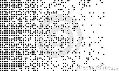 Dissolved filled square dotted vector background or icon with disintegration effect Vector Illustration