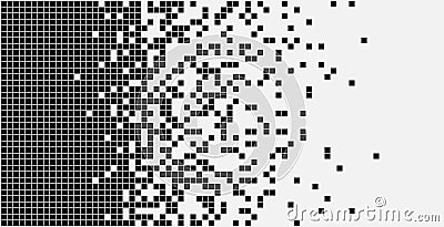 Dissolved filled square dotted vector icon with disintegration effect Vector Illustration