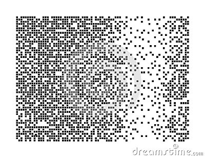 Dissolved filled square dotted vector icon with disintegration effect. Vector rectangle elements are grouped. Isolated Stock Photo