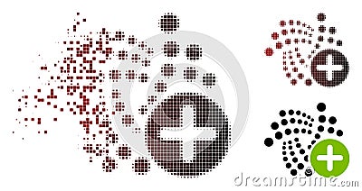 Dissolved Pixelated Halftone Append Iota Icon Vector Illustration