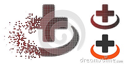 Dissolving Pixel Halftone Medical Community Icon Vector Illustration