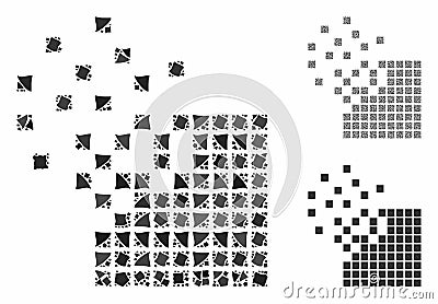 Dissolving pixel mosaic Icon of Rugged Items Vector Illustration
